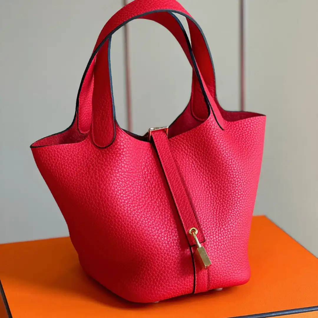 Hermes Picotin 18 Pink Togo Leather Gold Hardware