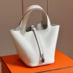 Hermes Picotin 18 White Togo Leather Sliver Hardware
