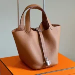 Hermes Picotin 18 Brown Sliver Hardware