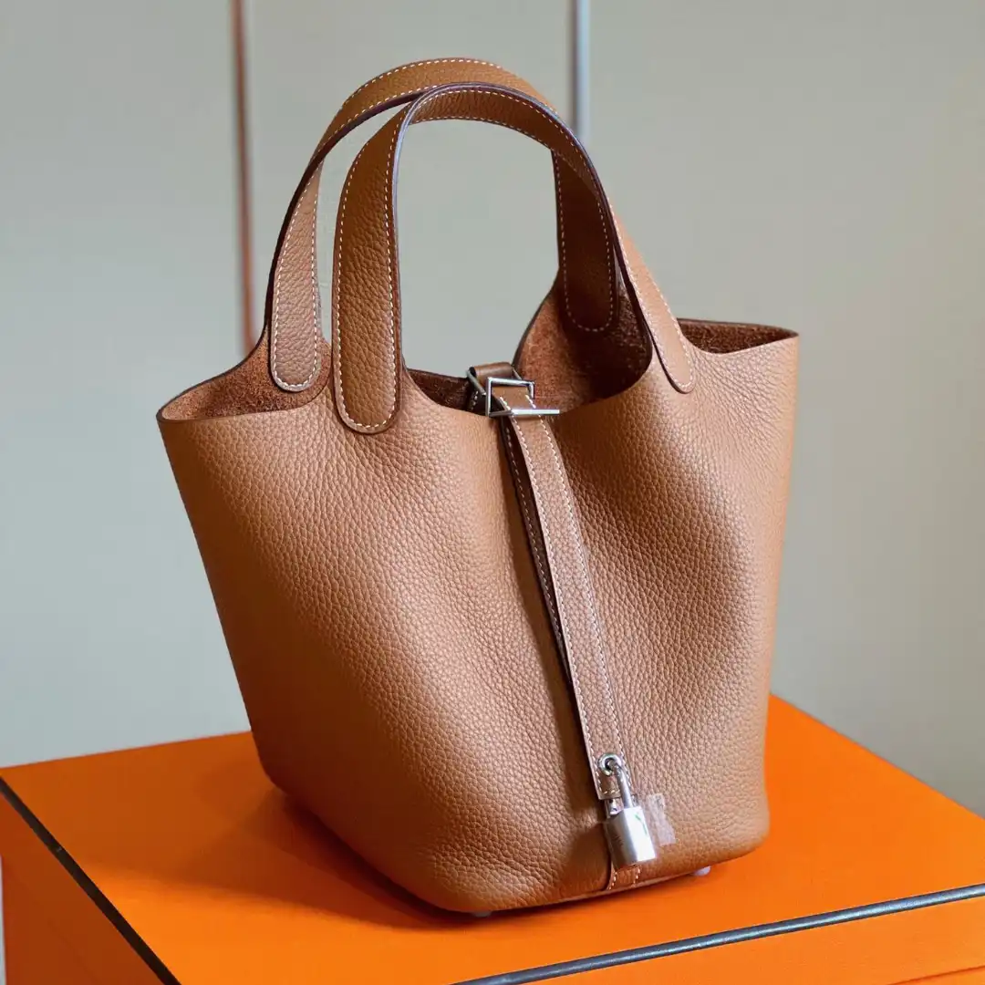 Hermes Picotin 18 Brown Sliver Hardware