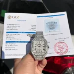 Cartier Santos Replica Watch Full Diamond Moissanite Hong Kong 39.8mm