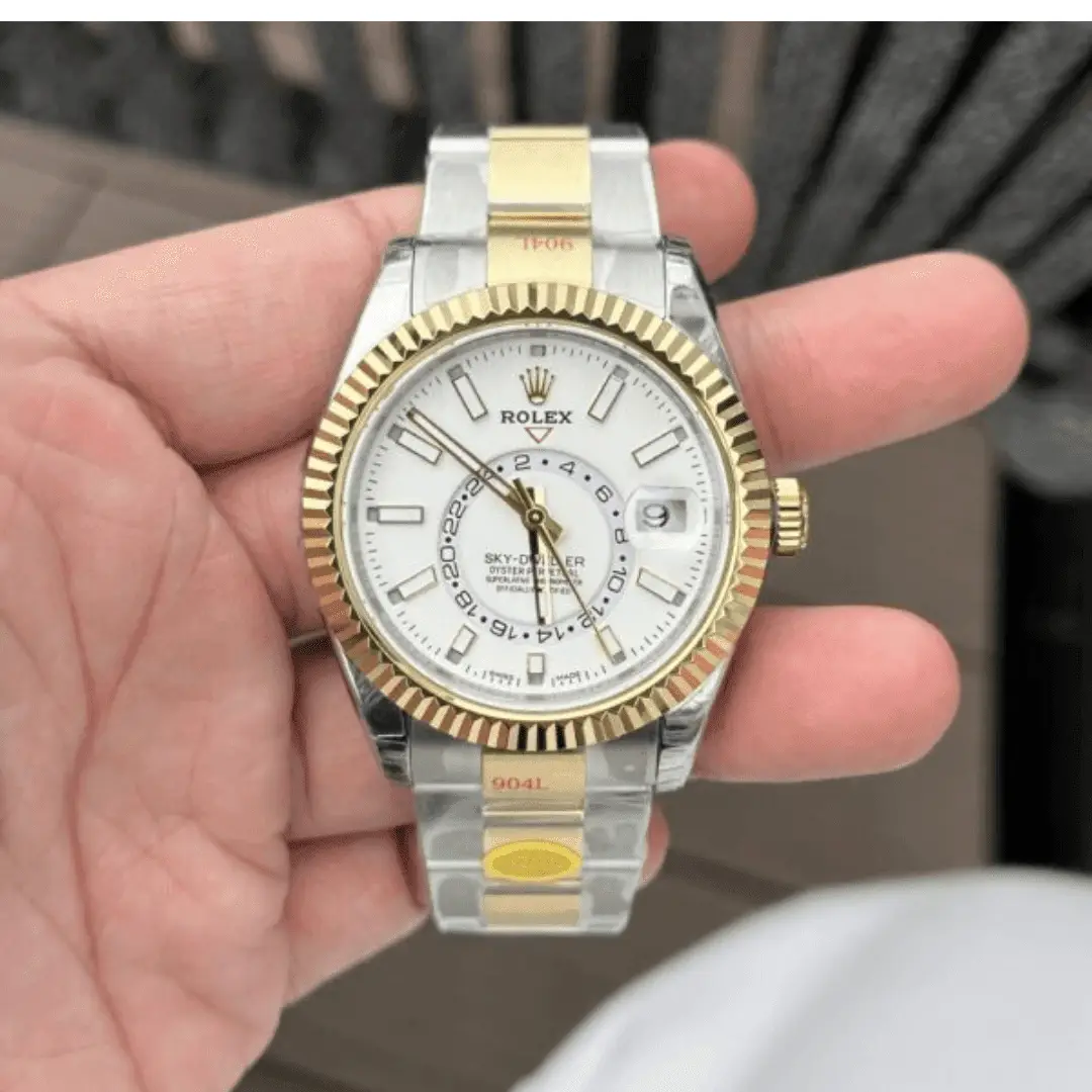 Rolex Sky-Dweller Two-Tone White Dial Oyster Strap Watch