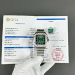 Cartier Santos Green Copies Watch Custom Diamonds Moissanite BV Factory 39.8mm - Image 2