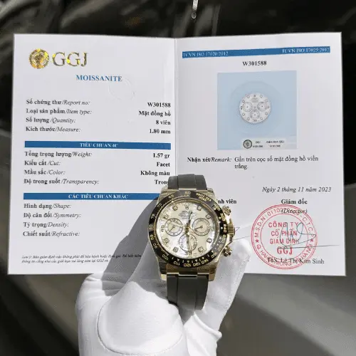 Rolex Daytona 116518LN Mother of Pearl Dial Moissanite Handcrafted 40mm