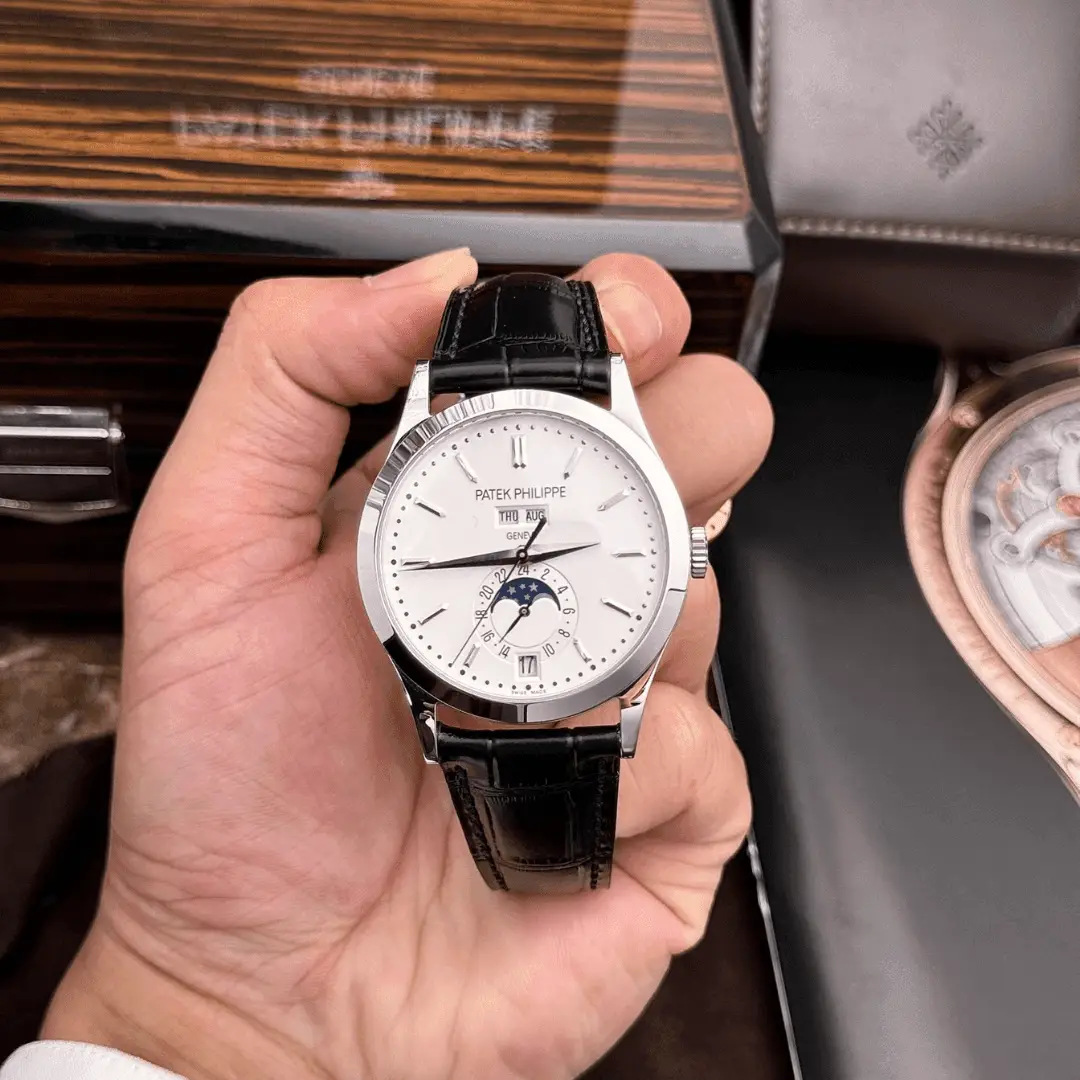 Patek Philippe Replica Watch Complications 5396G White Dial Leather Strap 38.5mm