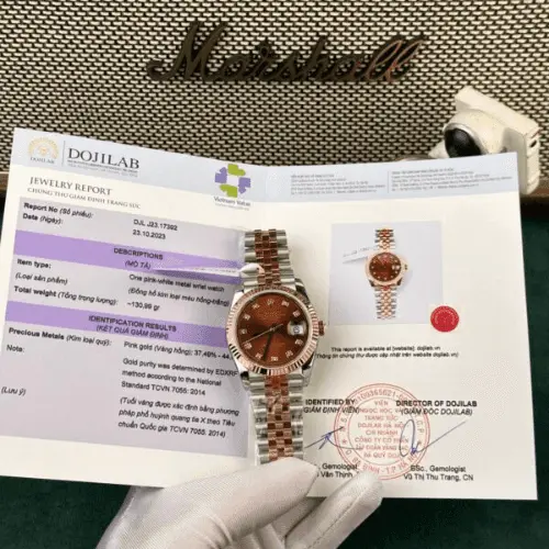 Rolex DateJust Women's Genuine Gold Plated Brown Dial GM Factory 31mm