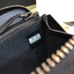 Chanel Wallet Like Auth Black Grained Leather Silver Lock 19x10cm - Image 2