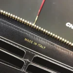 Chanel Wallet Black Grained Leather Gold Lock 19×10.5cm - Image 4