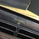 Chanel Wallet Black Grained Leather Gold Lock 19×10.5cm - Image 7