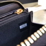 Chanel Wallet Black Grained Leather Gold Lock 19×10.5cm - Image 2