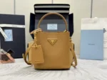 Prada Panier Small Saffiano leather bag in caramel