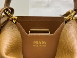 Prada Panier Small Saffiano leather bag in caramel - Image 2