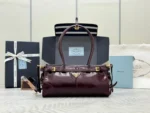Prada Bonnie Burgundy Medium leather handbag.