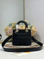 Dior Lady Small Black Handbag - Image 6