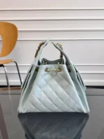 CHANEL 25 HANDBAG 30 IN LGITH BLUE CAVIER GOLD HARDWARE - Image 2