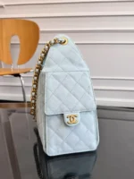 CHANEL 25 HANDBAG 30 IN LGITH BLUE CAVIER GOLD HARDWARE - Image 3