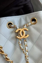CHANEL 25 HANDBAG 30 IN LGITH BLUE CAVIER GOLD HARDWARE - Image 5