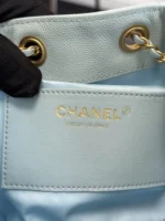 CHANEL 25 HANDBAG 30 IN LGITH BLUE CAVIER GOLD HARDWARE - Image 7