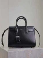 YSL SAC DE JOUR GOLD BLACK GRAIN LEATHER