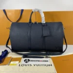 Louis Vuitton Keepall Bandoulière 50 in black leather. - Image 2