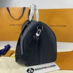 Louis Vuitton Keepall Bandoulière 50 in black leather. - Image 5