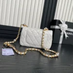 Chanel Mini Flap Bag Top Handle Pearl Chain - Image 6