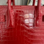 Saint Laurent Paris Saint Laurent Red Croc Embossed Leather Nano Classic Sac De Jour Tote - Image 5