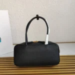 Prada Medium Leather Top-Handle Bag in Black - Image 3