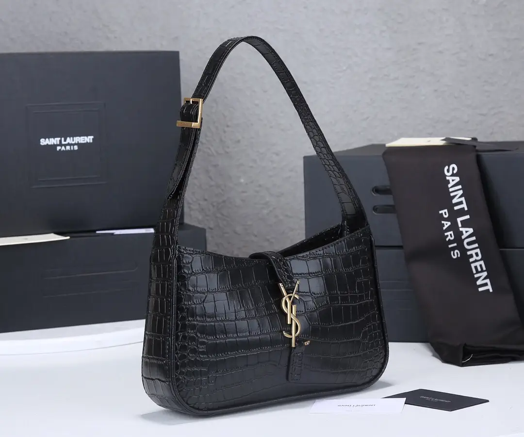 ae86f8e1 YSL Black Crocodile shoulder bag - Image 1
