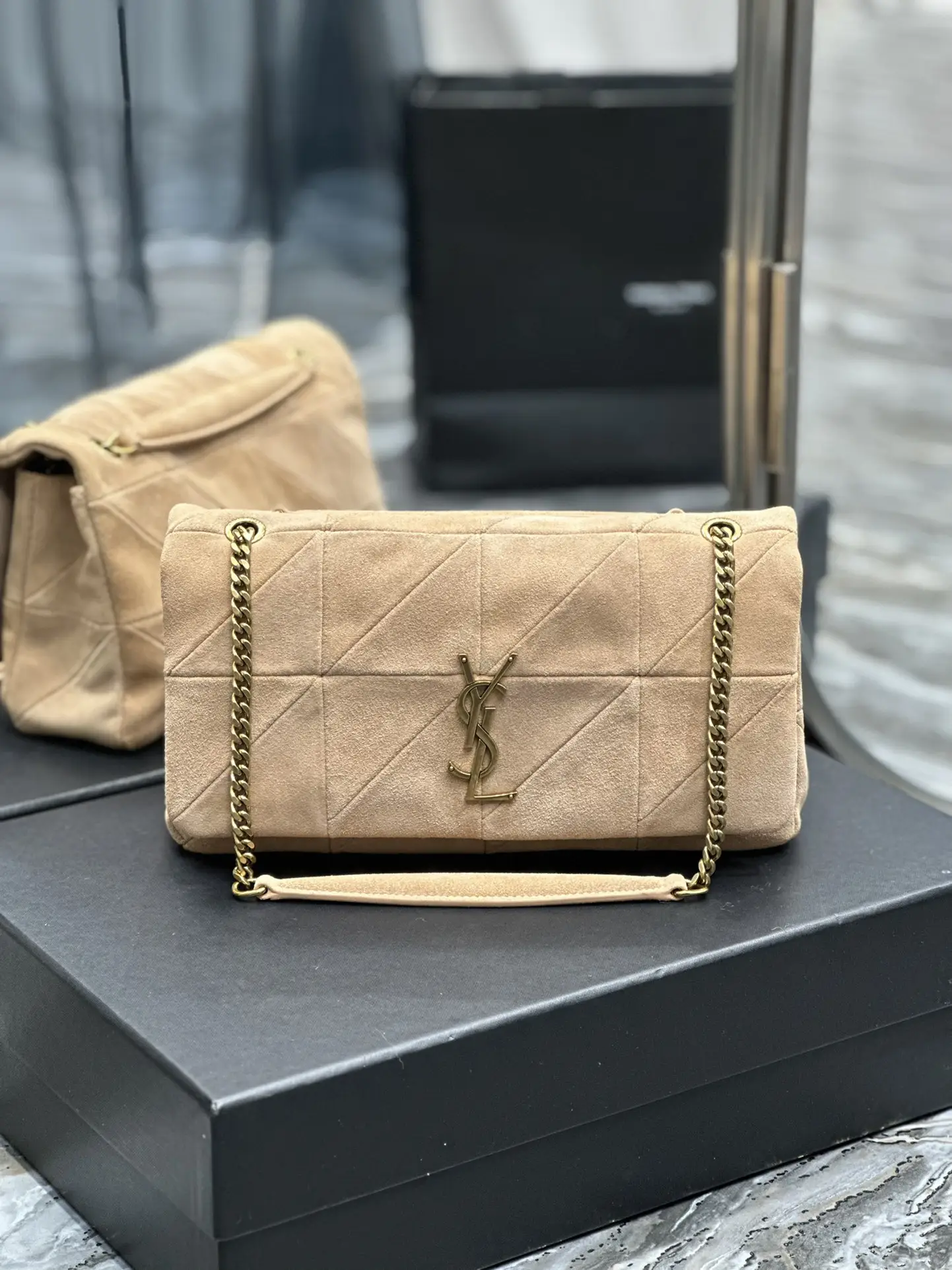 b6b8809f YSL Jamie Medium Shoulder Bag in Beige - Image 1