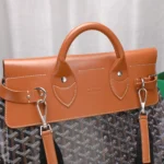 Goyard Black Goyardine & Brown Leather Steamer Bag - Image 8