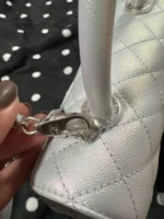 Chanel Coco Handbag Leather Light Grey Womans 23cm - Image 5