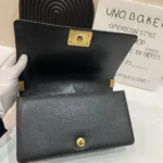 Chanel Boy Handbags Pebbled Leather Black 25.5cm - Image 5