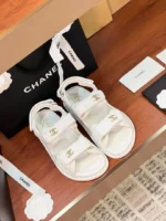 Chanel White Dad Sandals
