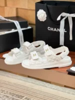 Chanel White Dad Sandals - Image 3