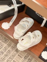 Chanel White Dad Sandals - Image 5