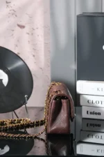 Chanel classic Mahroon colour with gold hardware - Image 3