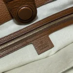 Gucci Medium Tote GG Denim Bag Brown Navy blue Leather - Image 6