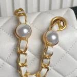 Chanel Mini Flap Bag Top Handle Pearl Chain - Image 5