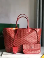 Goyard Saint Louis Red Tote Bag - Image 3