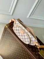 LV KEEPIT BUMBAG 29 IN WHITE GREY CHECKERBOARD PATTERN DAMIER AZUR COATED CANVAS - Image 6