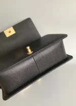 CHANEL MEDIUM 25 BOY BAG IN BLACK LAMBSKIN GOLD HARDWARE - Image 3