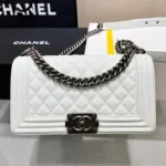 BOY BAG MEDIUM 25 WHITE CAVIAR RUTHENIUM HARDWARE - Image 9