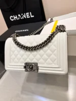 BOY BAG MEDIUM 25 WHITE CAVIAR RUTHENIUM HARDWARE - Image 8