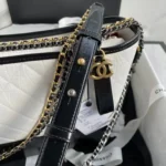 CHANEL GABRIELLE MEDIUM 28 HOBO BAG IN BLACK MIX WHITE CALFSKIN - Image 5
