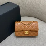 CHANEL FLAP BAG 20CM CARAMEL LAMBSKIN GOLD HARDWARE - Image 8