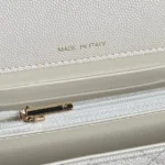 CHANEL 25C FLAP BAG 18 IN WHITE SHINY GRAINED CALFSKIN GOLD HARDWARE - Image 9