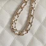 CHANEL 25C FLAP BAG 18 IN WHITE SHINY GRAINED CALFSKIN GOLD HARDWARE - Image 2