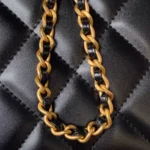 CHANEL FLAP BAG 22 IN BLACK CALFSKIN WITH DOUBLE GOLD BALL - Image 4