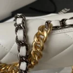 CHANEL 19 WOC 19CM WHITE LAMBSKIN GOLD - Image 5